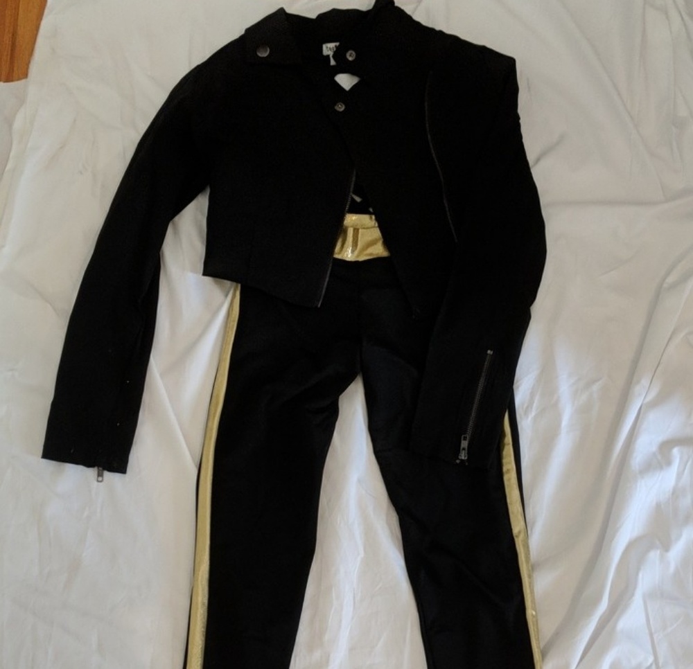 Black and gold dance costume